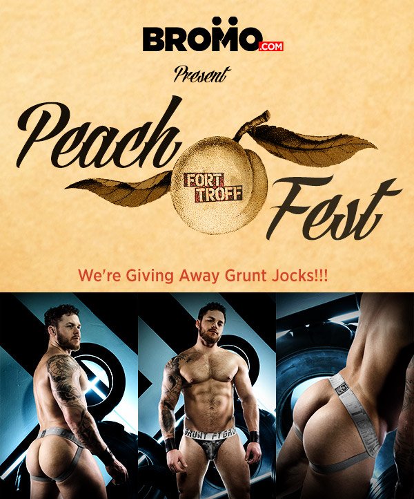 FortTroff's tweet photo. We love @BromoOfficial. They're giving FT Jocks to whoever describes the perfect ass. Need #asspiration? Here's @MatthewCampNYC #FTPeachFest https://t.co/lEYU37QaaV