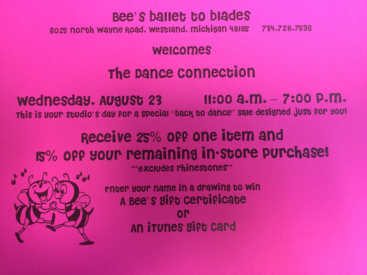 TDC_Canton's tweet photo. Be sure to head over to Bee's today to get everything you need for back to dance! https://t.co/IMRv9XB0UB