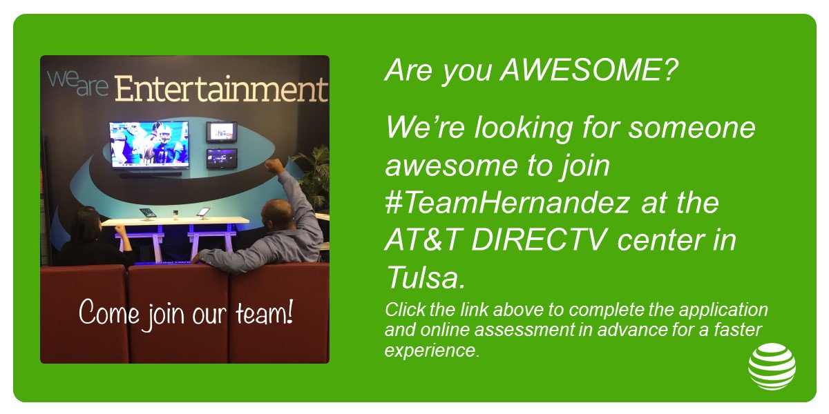 #JobAlert➔Now is your time to join #LifeAtATT➔Have #FunAtWork <a href="/ATT/">AT&T</a> in #Tulsa #OK➔Get paid to have fun➔ ow.ly/SXNg30evAan #ATTemp