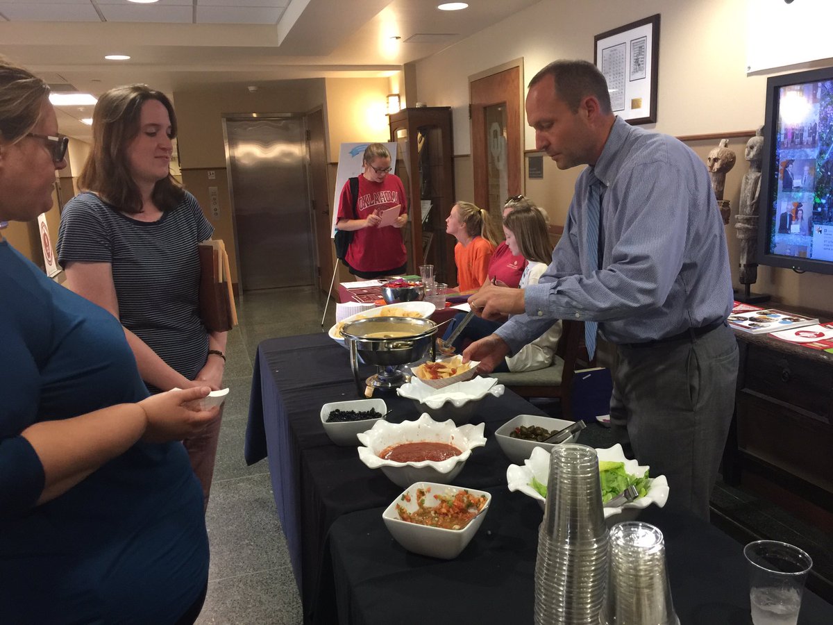 oueducation's tweet photo. Our Dean will even serve you the nachos! https://t.co/WXTPb3t7fn