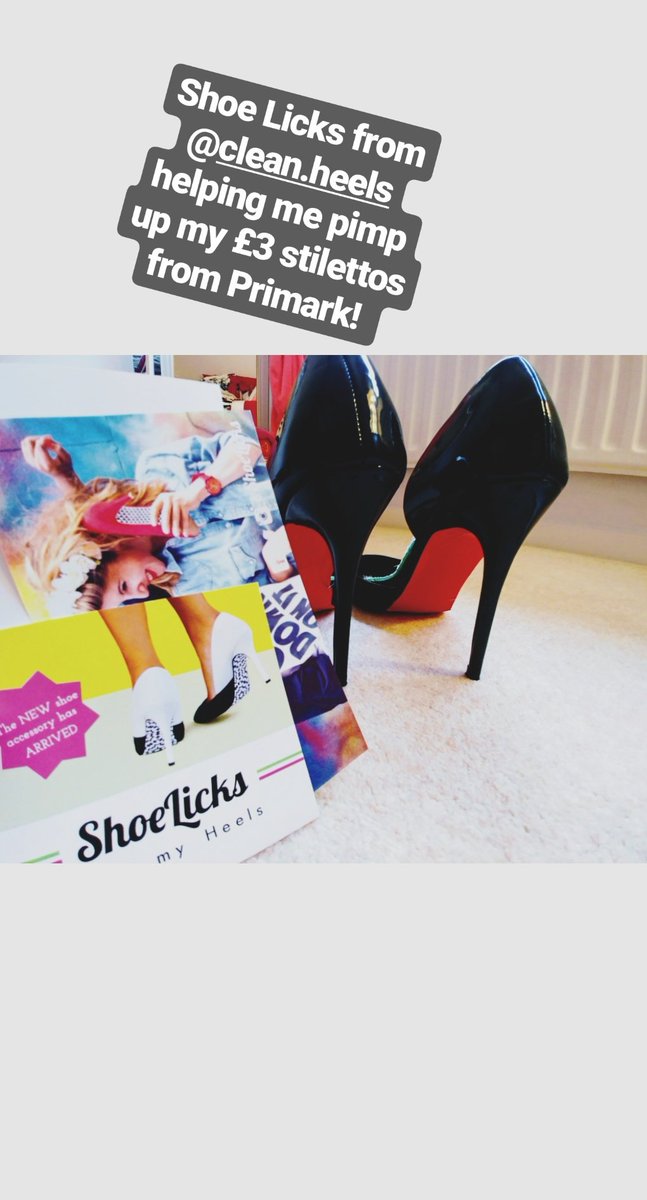 Laurenoliviaaa's tweet photo. Love my @ShoeLicks from @CleanHeelsUK helping me pimp up my £3 Primark stilettos! https://t.co/RwVa5npGeT