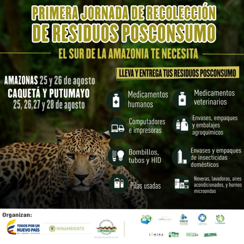 PilasColombia's tweet photo. ¡Llegamos al sur de la Amazonia para promover más consciencia ambiental! Entrega tus residuos posconsumo y sé un consumidor responsable🌍 https://t.co/H7uMUMPAXd