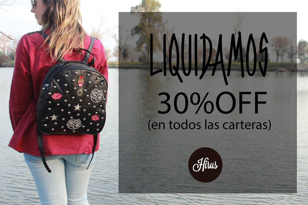Hiruscarteras's tweet photo. Todo al 30% menos 
Showroom Roca 588 16 a 20hs https://t.co/A07DBi4C9U