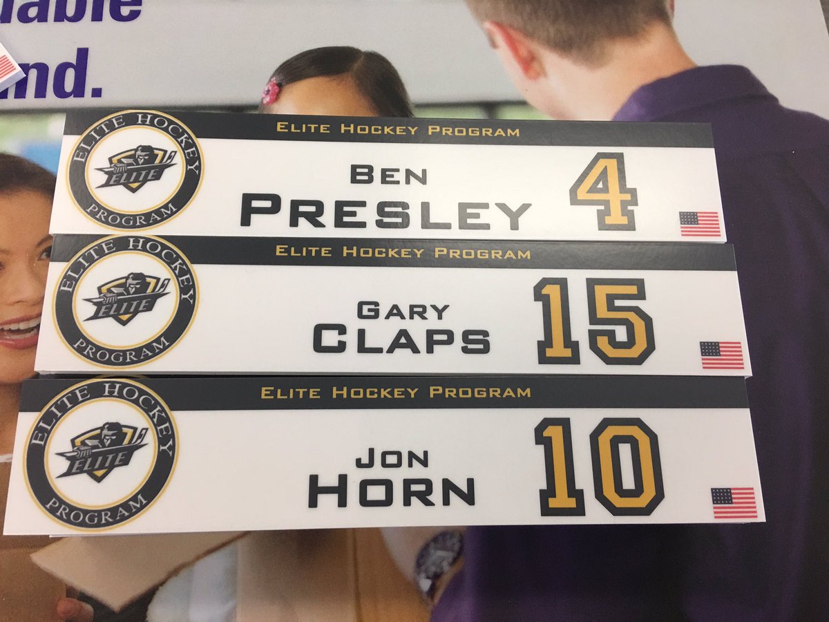 EliteHockeyAAA's tweet photo. 15U Name Plates are in! #TistheSeason #LockerRoomSwag #TheProgram https://t.co/MZ0Pc5dDTz