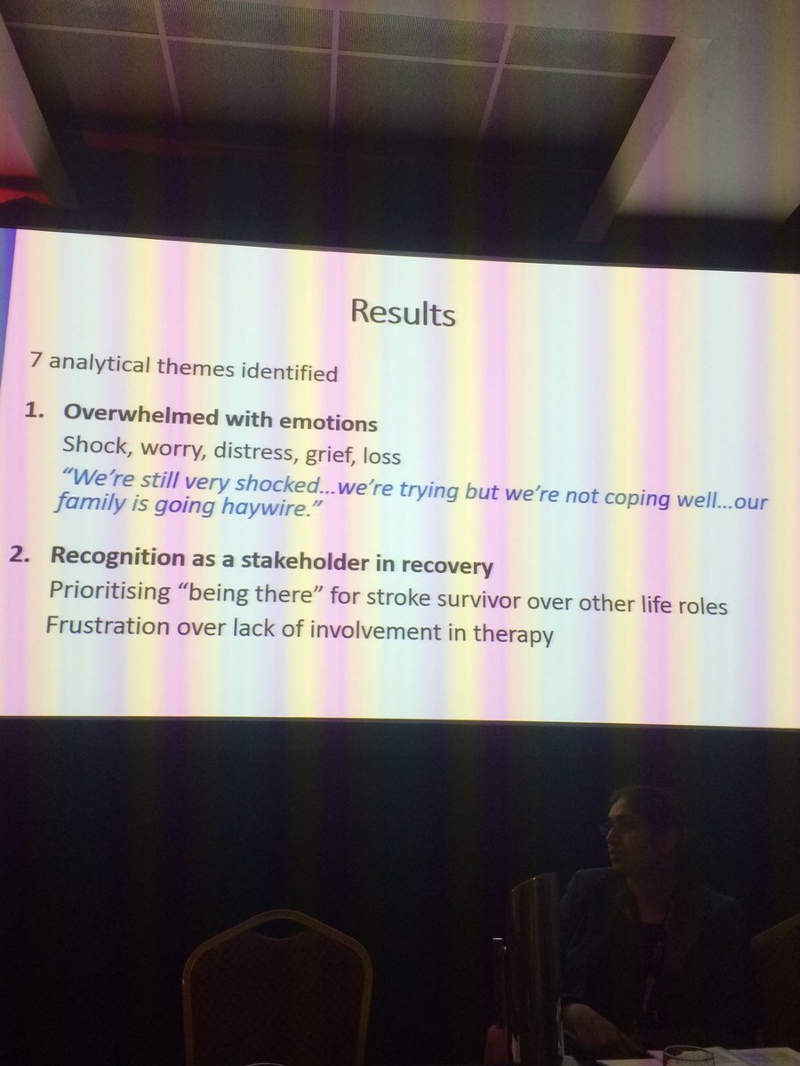Carers 'shocked' &amp; 'frustrated' &amp; want more involv't in #rehab #stroke2017 <a href="/E_A_Lynch/">Elizabeth Lynch</a>