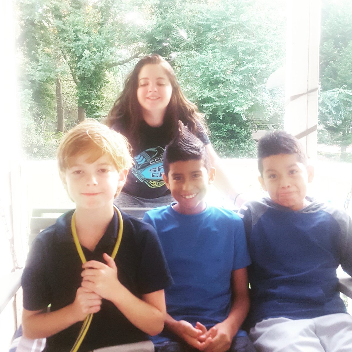 Alexandra and Gabriel with their brothers from another mother.