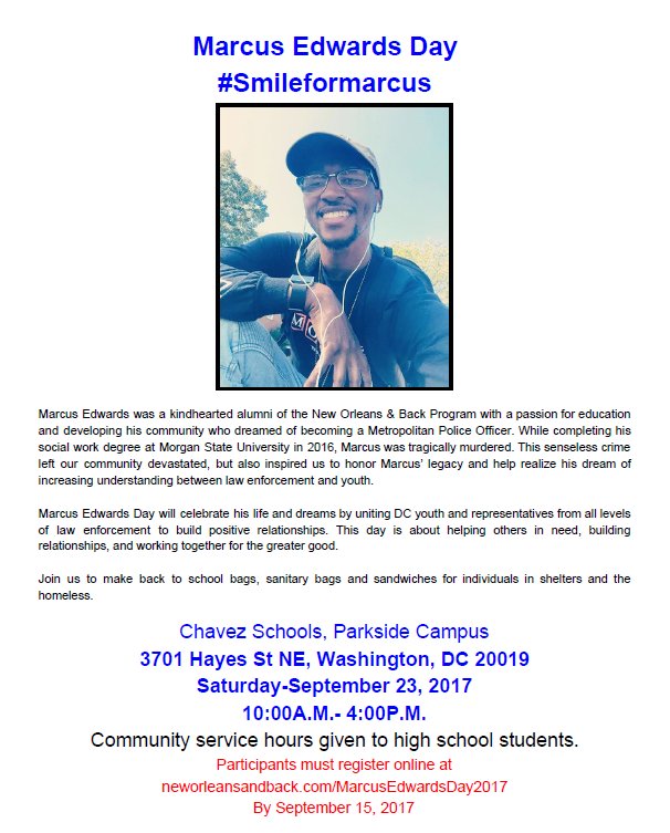 PrometheusBlaze's tweet photo. On September 23rd, DC LEVEE will celebrate Marcus Edwards Day, as we bring together DC youth and police to build positive relationships. https://t.co/B83vPtph1C