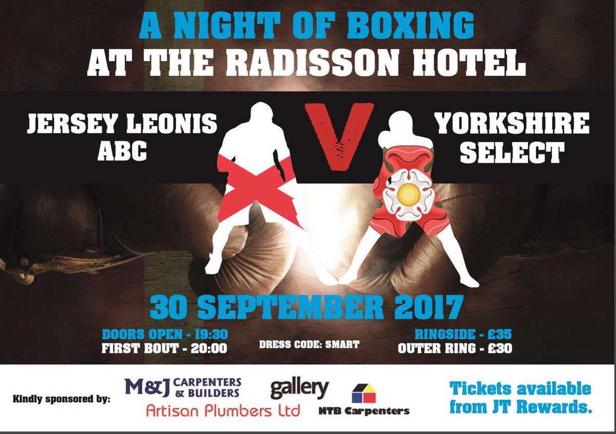 <a href="/JerseyLeonis/">Jersey Leonis</a> #boxer Sam Littlechild will be #boxing on the 30th September <a href="/RadissonJersey/">Radisson Blu Jersey</a> 

Come &amp; support <a href="/JerseySport/">Jersey Sport</a>