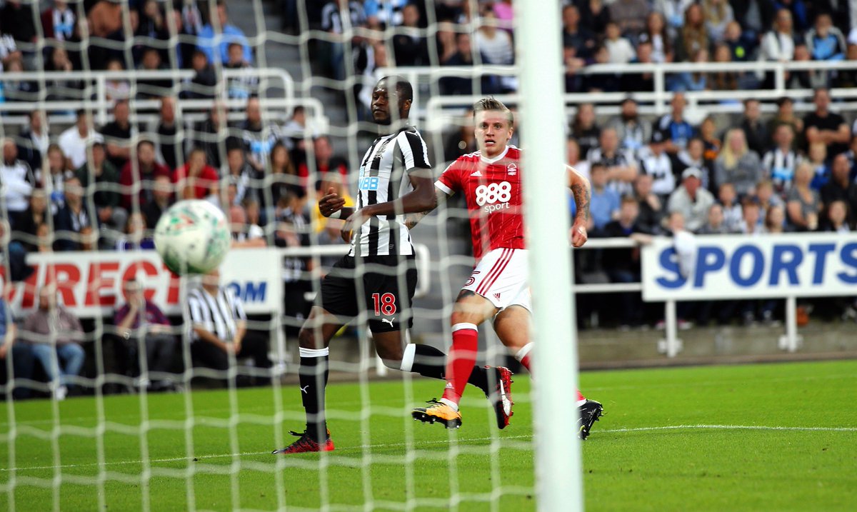 Jason Cummings firing home one of his two first half strikes at St. James' Park. #nffc

Credit: Dan Westwell