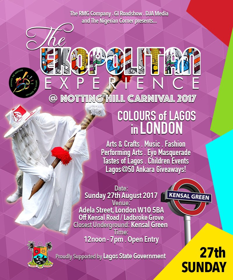 Nigerian_Corner's tweet photo. Breaking News!!! Notting Hill Carnival in London this year: Sunday 27th August EKOpolitan Experience &amp; Monday 28th August Lagos Corner. https://t.co/FGbSu2xcg7