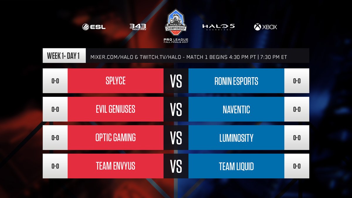 HCS's tweet image. The #HCS Pro League Fall 2017 season kicks off at 4:30PM PT | 7:30PM ET! Any predictions for today's matches? 🤔