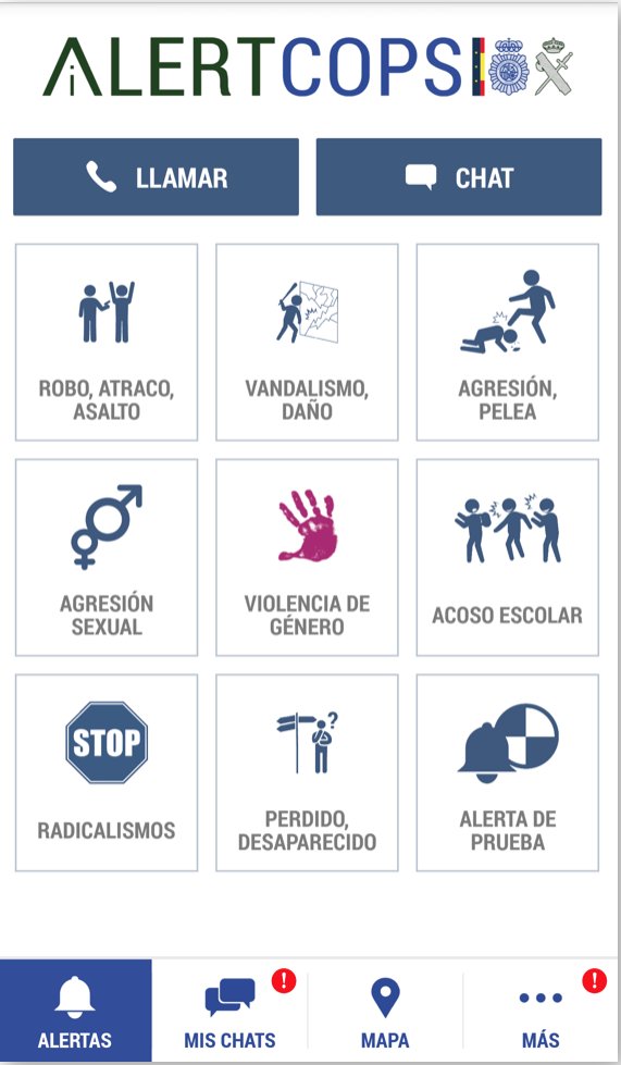 policia's tweet photo. ¿Conoces la #app @Alertcops👮🏻👮🏻‍♀️? Podrás enviarnos una alerta🚨 con geolocalización📍 directamente👉🏻 https://t.co/ERtErh0bif https://t.co/Mq9KVx0YgB