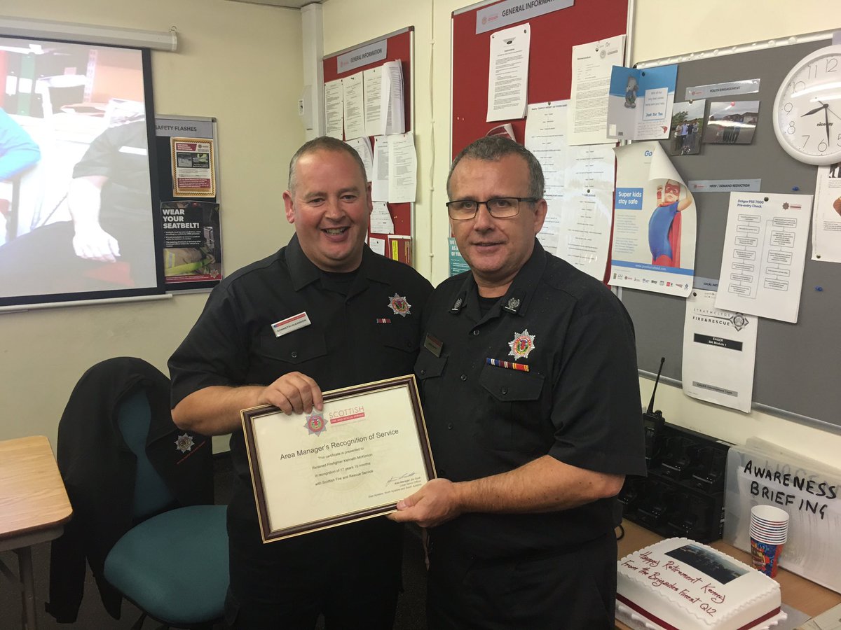 New Cumnock said goodbye to Kenny McKinnon tonight after serving for 17yrs10mths. AM Jim Scott presented him with a leaving certificate