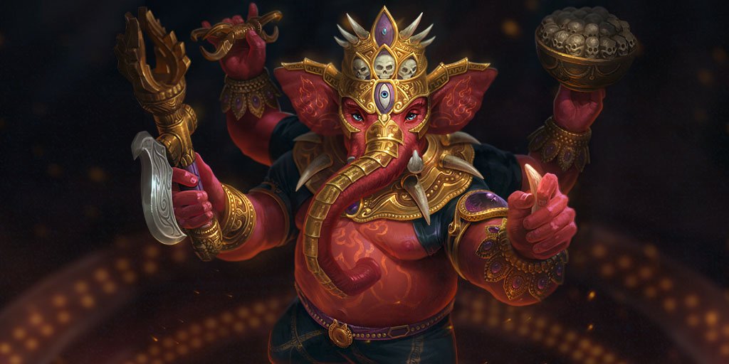 SMITEGame's tweet photo. Maha Rakta Ganesha enters the Battleground in 4.16.
#SummerKnockout https://t.co/qA2UpfWqe4 https://t.co/fftSwAglfx