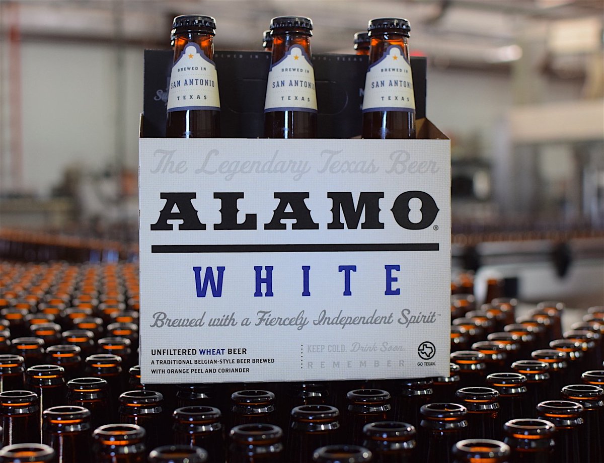 Introducing our newest year round style, ALAMO White - a traditional Belgian-style beer brewed w/ orange peel &amp; coriander. #alamobeer