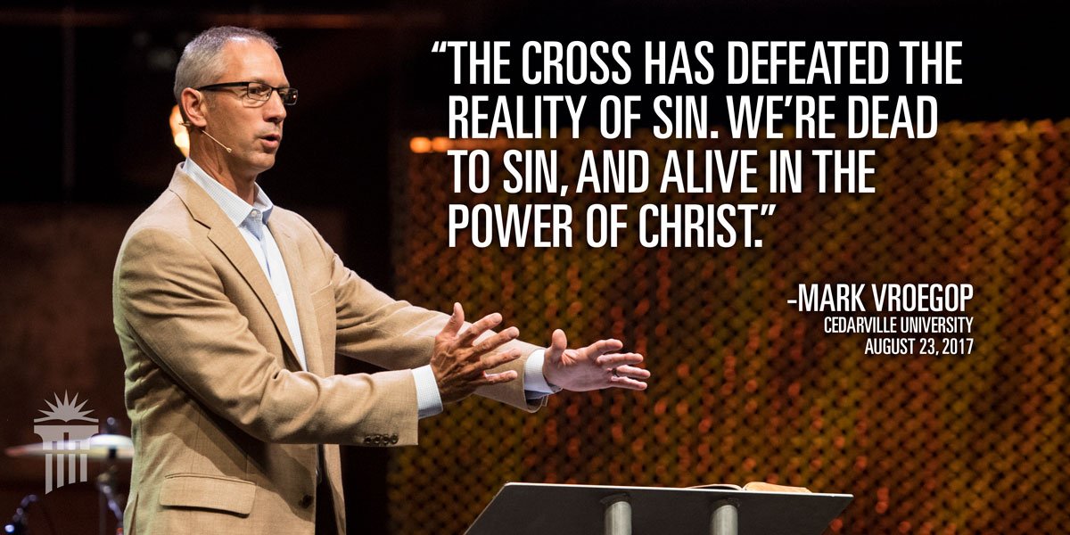 cedarville's tweet photo. Pastor @MarkVroegop preached Romans 6 in #FallBibleConference this morning. Tonight, he'll explain what it means to "walk by the Spirit!" https://t.co/XUhu6sM6ey