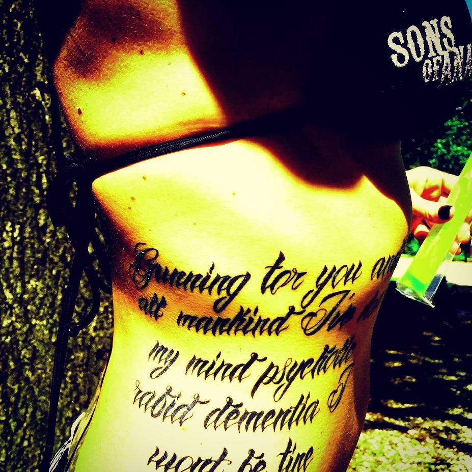 My new tattoos! They are lyrics to \, image size:927x927