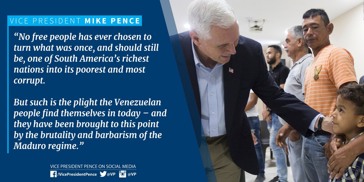 VP45's tweet photo. The Venezuelan people have been brought to this point by the brutality and barbarism of the Maduro regime. #VPinFL https://t.co/tbnS5uzTIb