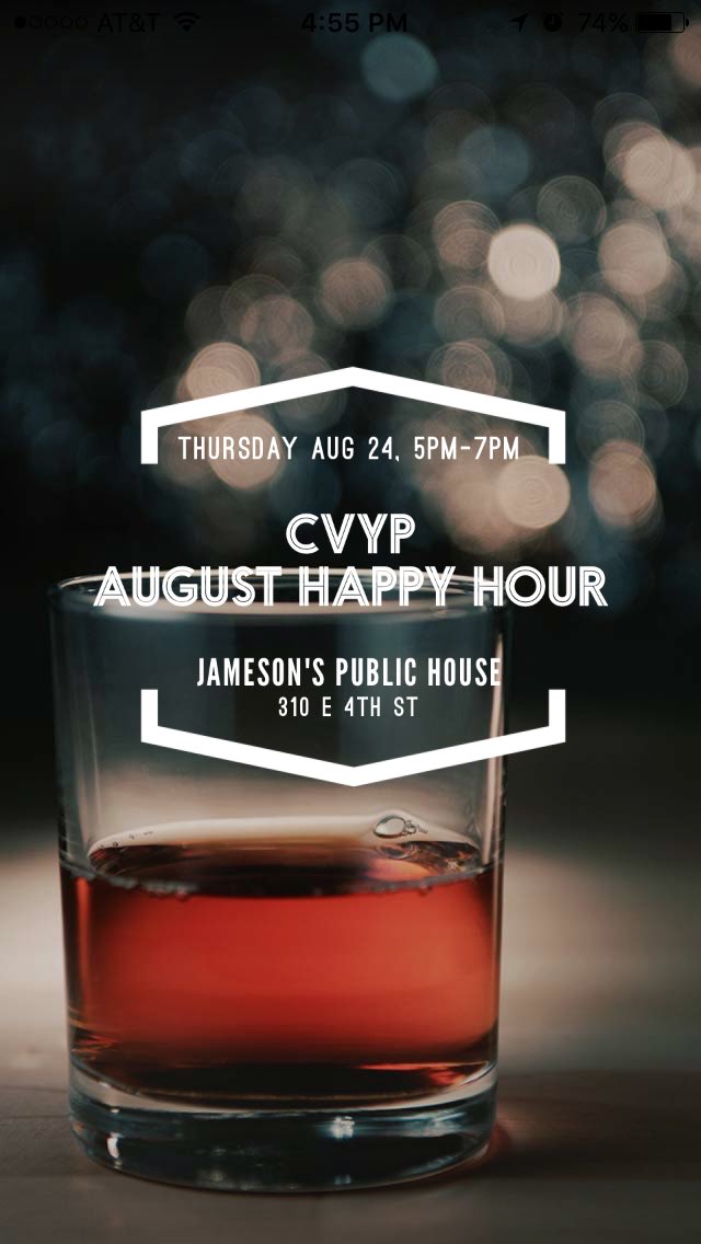 Don't forget to join us tomorrow for Happy Hour at Jameson's in Waterloo from 5-7!