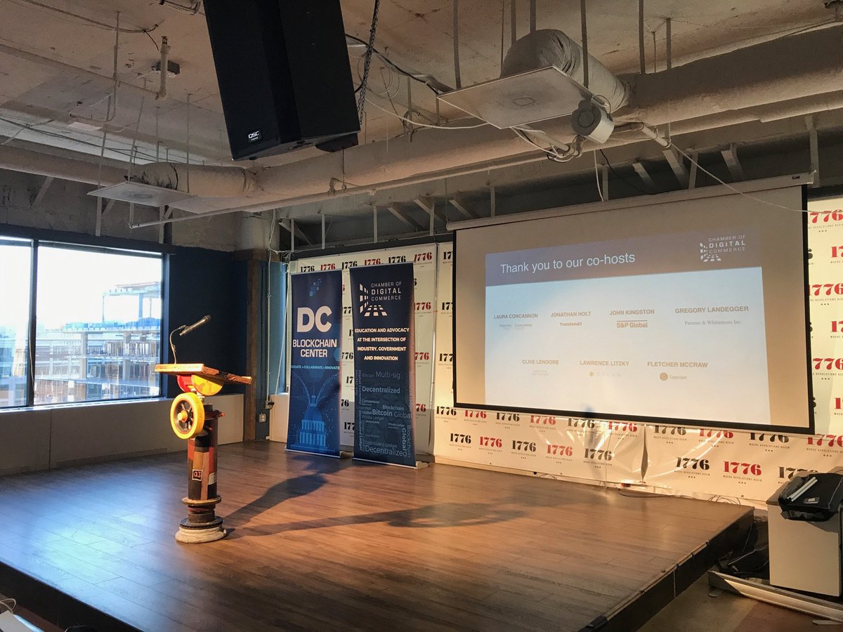 DigitalChamber's tweet photo. Setting up for tonight's sold out DC #Blockchain Center End of Summer Speaker Series! https://t.co/DI5L2v3s8s