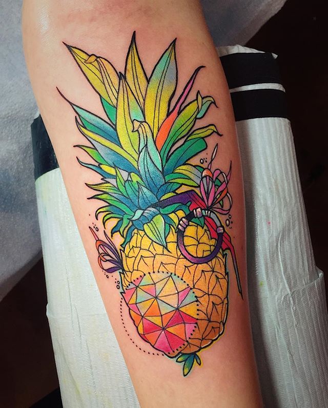 Small pineapple by tattooist Spence @zz tattoo - Tattoogrid.net