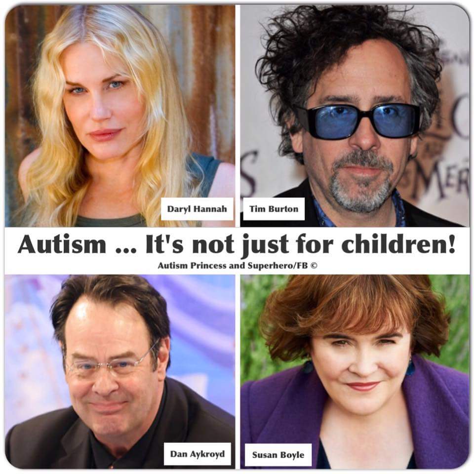 RT @AIMautistic: Daryl Hannah
Tim Burton
Dan Akroyd
Susan Boyle
All amazing, all autistic. https://t.co/D5tNie0l18