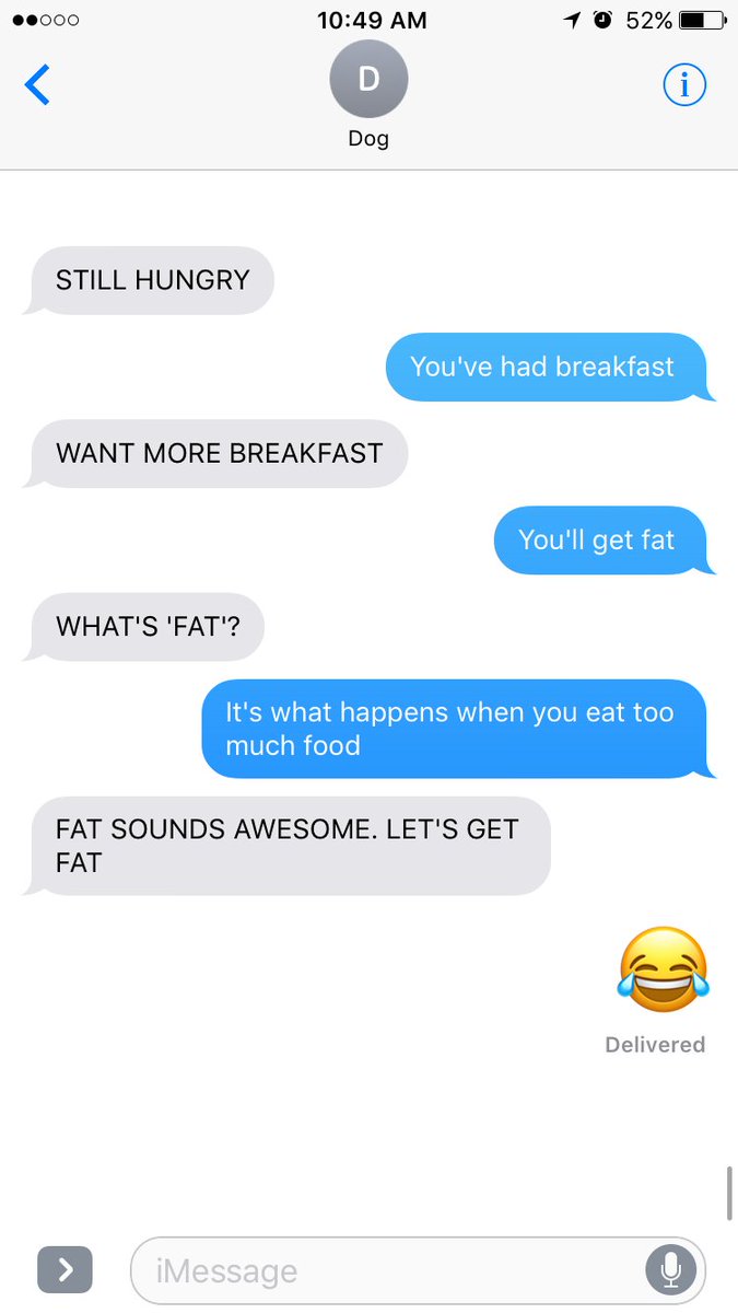 FMPetFoods's tweet photo. If only you could text with your dog. https://t.co/xsrpRKss6x