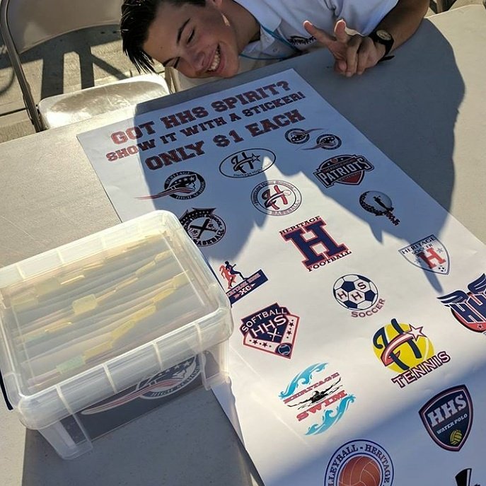 HHS_Robotics's tweet photo. Sold stickers as a fundraiser to support all of our sports and clubs at school today #HHSRobotics #fundraising https://t.co/rTWIkmtBc3