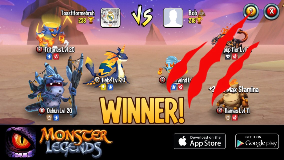 I rule at the Monster Legends Arena! If you dare to challenge me, start collecting monsters! m.onelink.me/8651e4be
