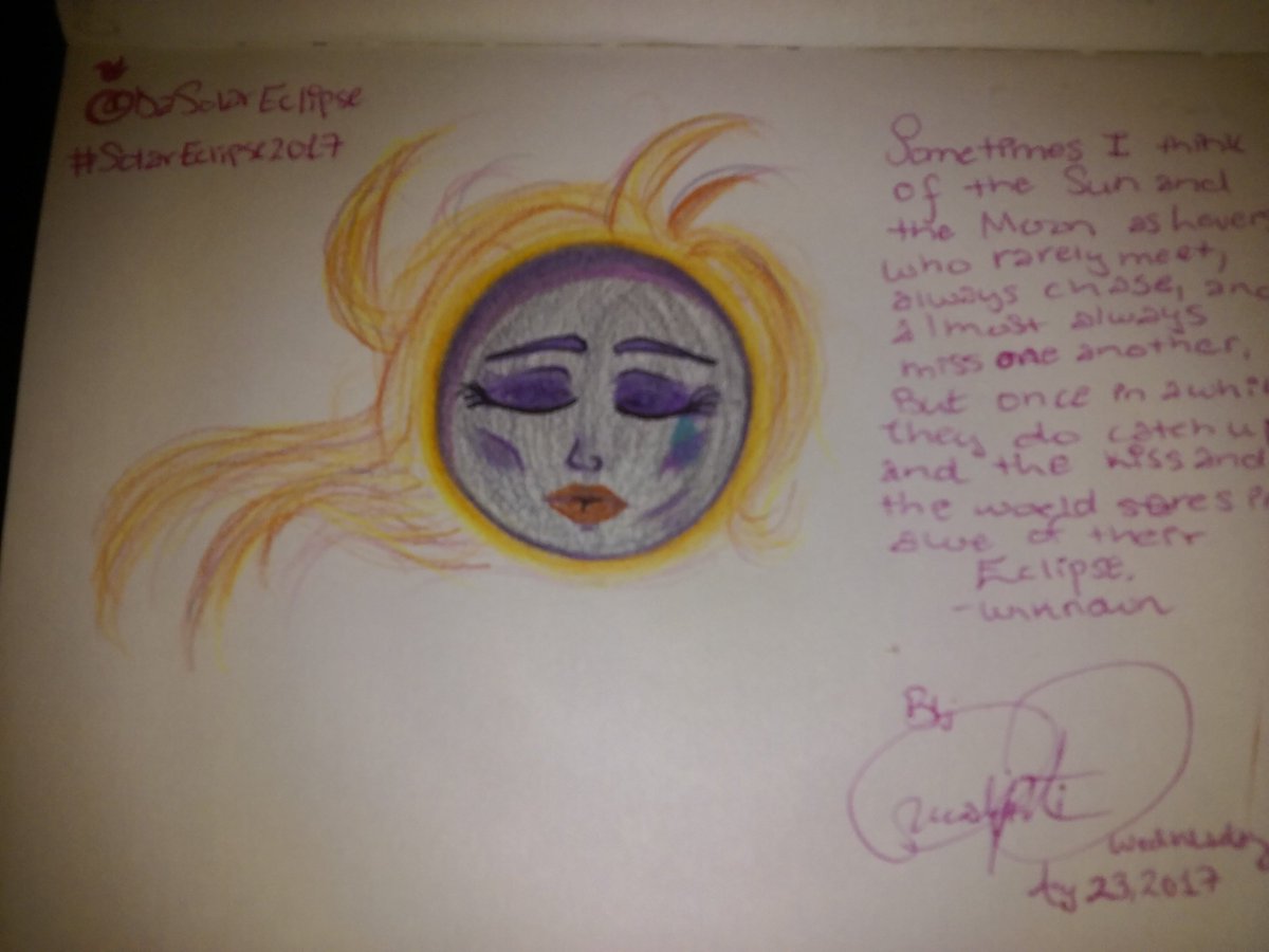 YukaValentine95's tweet image. @DaSolarEclipse I did a thing. #SolarEcplise2017 #sun #moon #art 🌘🌗🌖🌝🌔🌓🌒