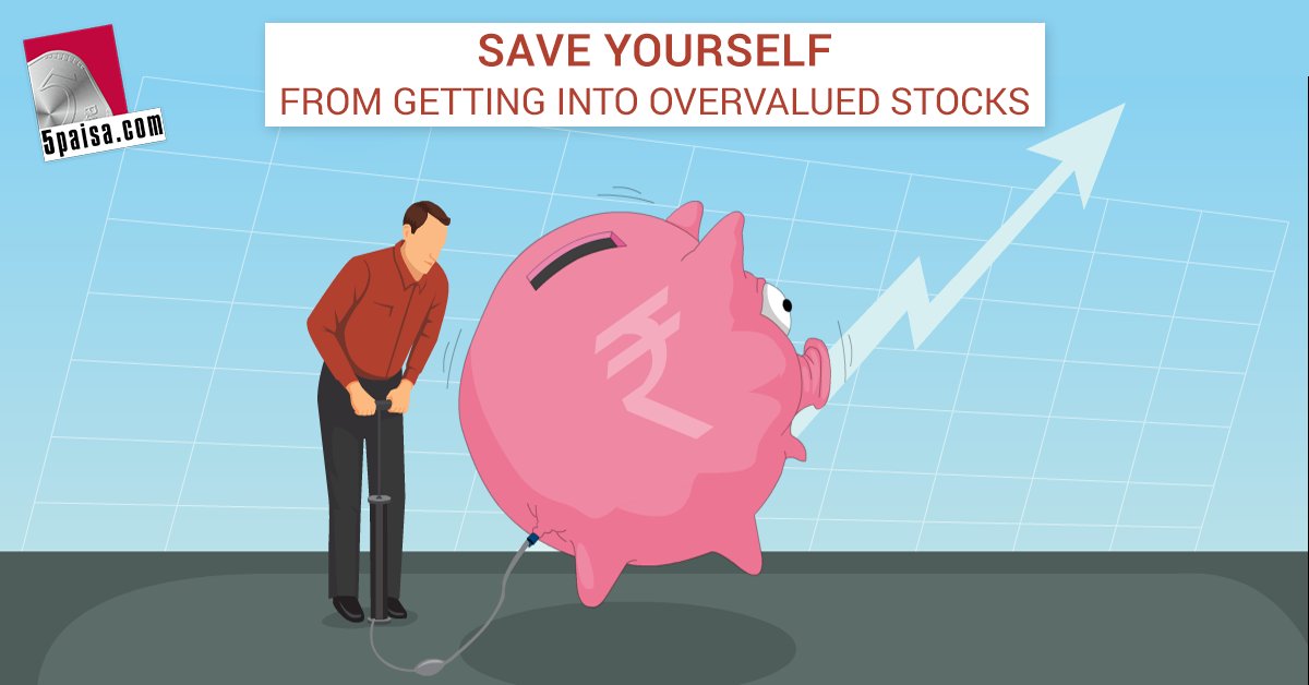 5paisa's tweet photo. An #OvervaluedStock has a price which isn't justified by its earnings outlook or P/E ratio.
Here's how to avoid it: https://t.co/dRLYIbgNF9 https://t.co/OGo5FdYvmY