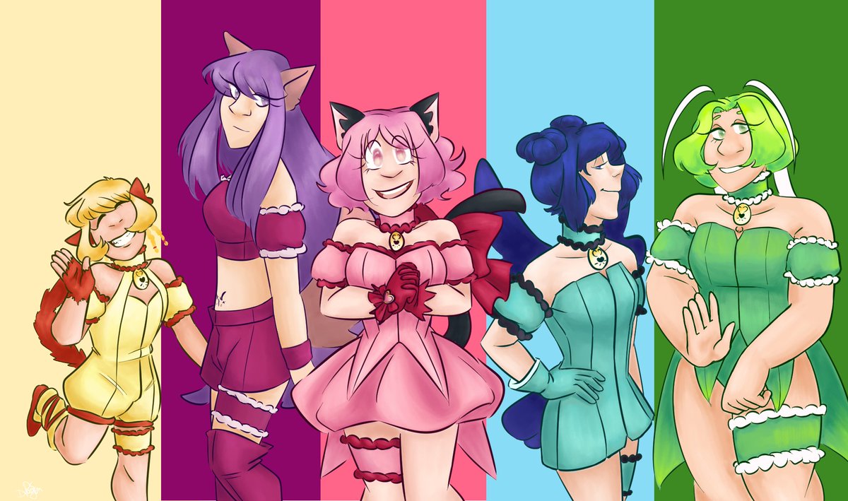 astrodragons's tweet photo. Tokyo Mew Mew Print for #Animaracon! (not shown, a bookmark of each girl individually!) https://t.co/1Ur5dV8pBJ