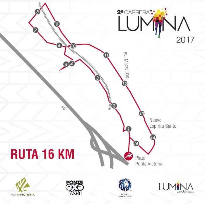 LuminaFitUp's tweet photo. Conoce las rutas de la #CarreraLUMINA2017: 2KM para iniciados, 6KM para intermedios, 12KM y 16 KM para más profesionales. #carrera #SJR #Qro https://t.co/ZL7QVphlNg