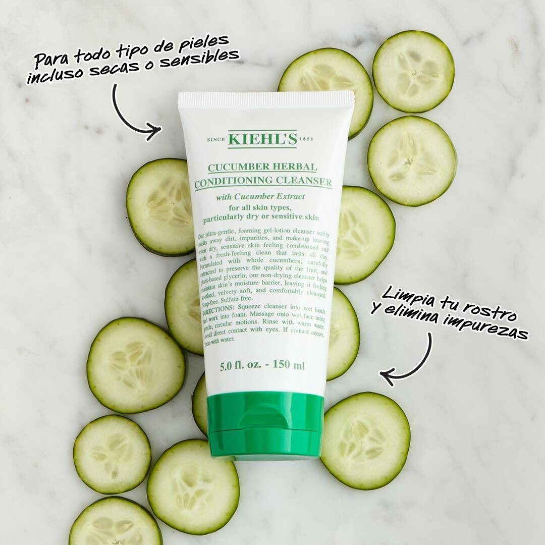 ¡Te presentamos el nuevo limpiador con fórmula ultra suave que usa el poder del pepino para refrescar e hidratar! 🥒💚 #AmoKiehls