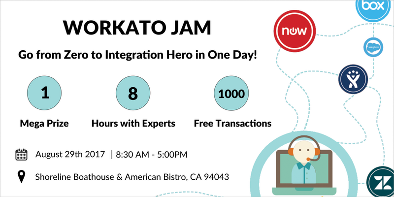 Workato's tweet photo. Need help with your #integration project? Attend #WorkatoJam, and our experts will give you personalized help. https://t.co/UOhmxFOx3Q https://t.co/ZwdgwFsHdv