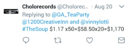 CholorecordsAja's tweet image. #Krumpets $14.25 Soup $3.25 Salad $10.95 #Lasagna $10 $38.45 #OilCaneSyrupDominoMolasses $13.25 $51.70 no eggs-1 no coffee-5 no sandwiches-5