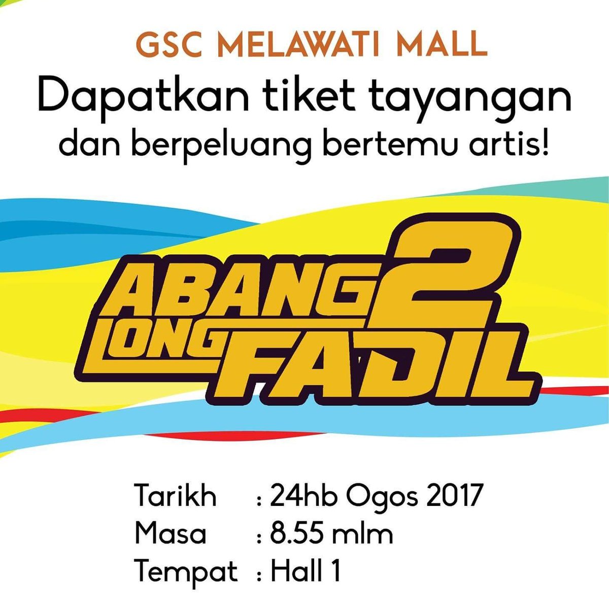 GSCinemas's tweet photo. Siapa nak jumpa artis-artis #AbangLongFadil2? 
Jom ramai-ramai serbu GSC Melawati Mall !

Beli tiket showtimes 8:55PM (Hall 1) tau! https://t.co/aApHUkwF5I
