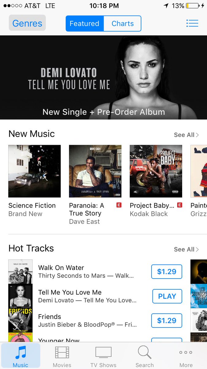 greedycrybaby's tweet image. @ddlovato featured on the cover of iTunes, and she is feature for hot tracks! 🙌🏻💗