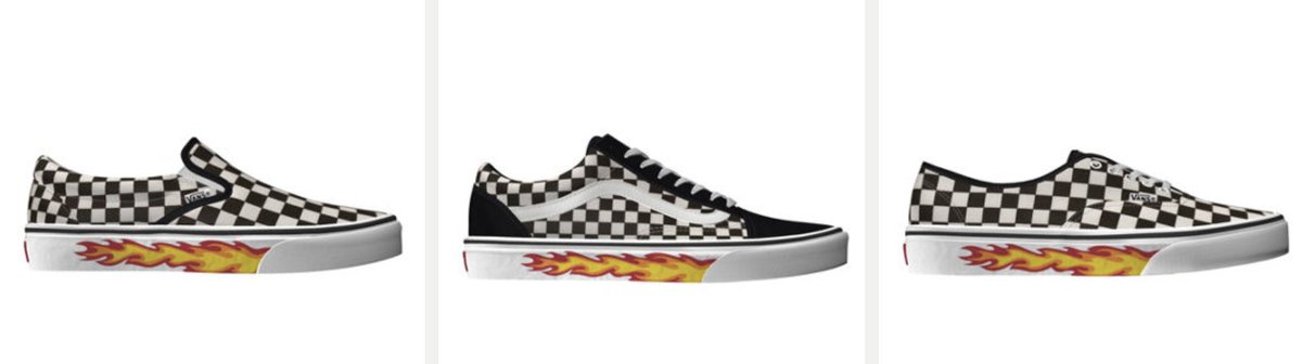 custom vans flame