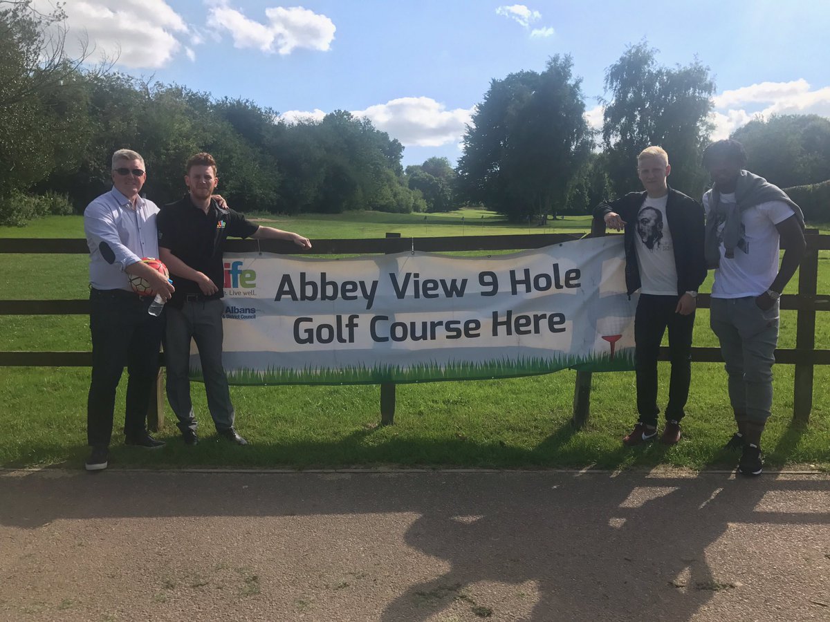 Thanks for coming down and playing our footgolf course @wjhughes19 <a href="/chalobah/">Nathaniel Chalobah</a> <a href="/GeoffShreeves/">Geoff Shreeves</a> <a href="/SkySportsNews/">Sky Sports News</a> #premierleagueisback #watfordfc