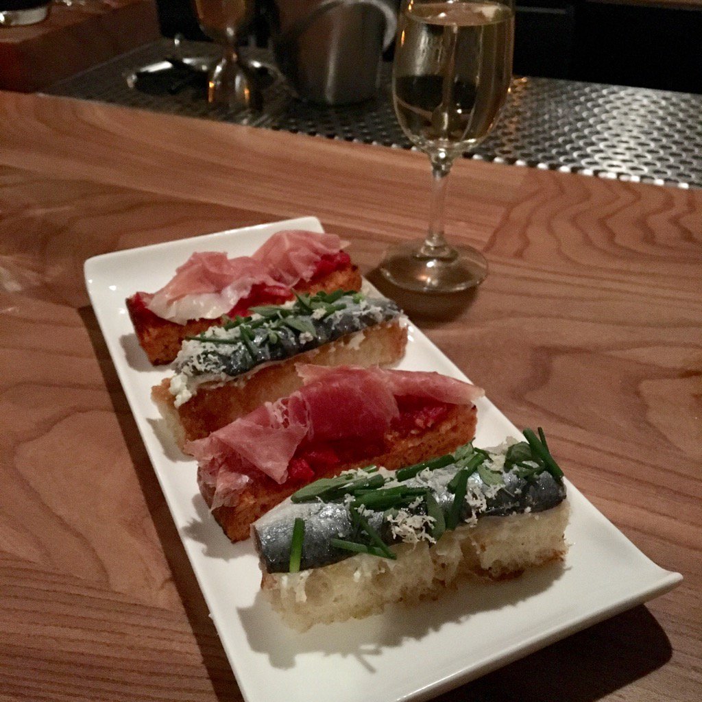 BarFlySF's tweet photo. Excellent start to Este Oeste @OverProofSF Sardine toast &amp; jamon pan con tomat. With manzanilla sherry of course! https://t.co/DvMHaq9cvi