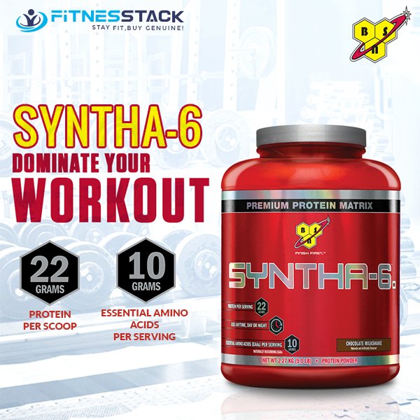 fitnesstack's tweet photo. #BSN proudly presents protein matrix #Syntha-6 blend giving best of all world, brought to you by #Fitnesstack. https://t.co/IzeTeUHAQJ https://t.co/8sHic0s0Gl
