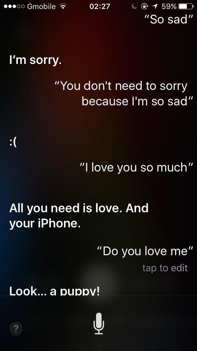 _miingg_'s tweet photo. what's that at the end :)? Siri coi tôi như trò đùa à :'( https://t.co/wpcEHonfu4