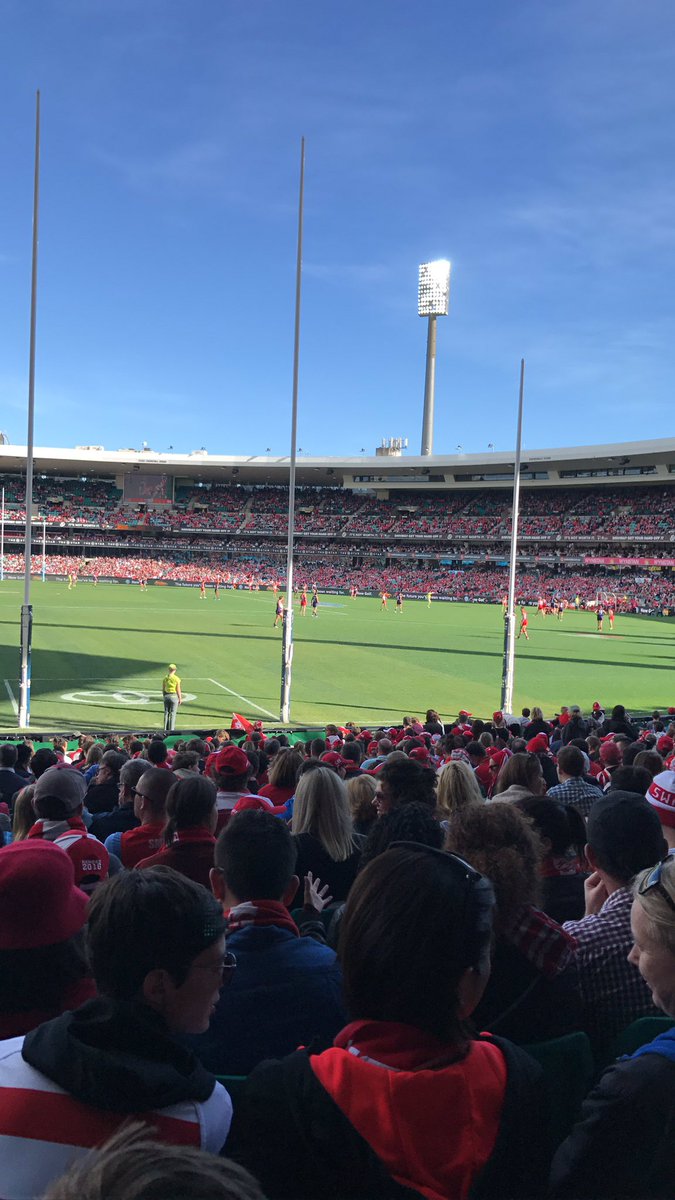 Loving a sunny day in Sydney watching the Swans