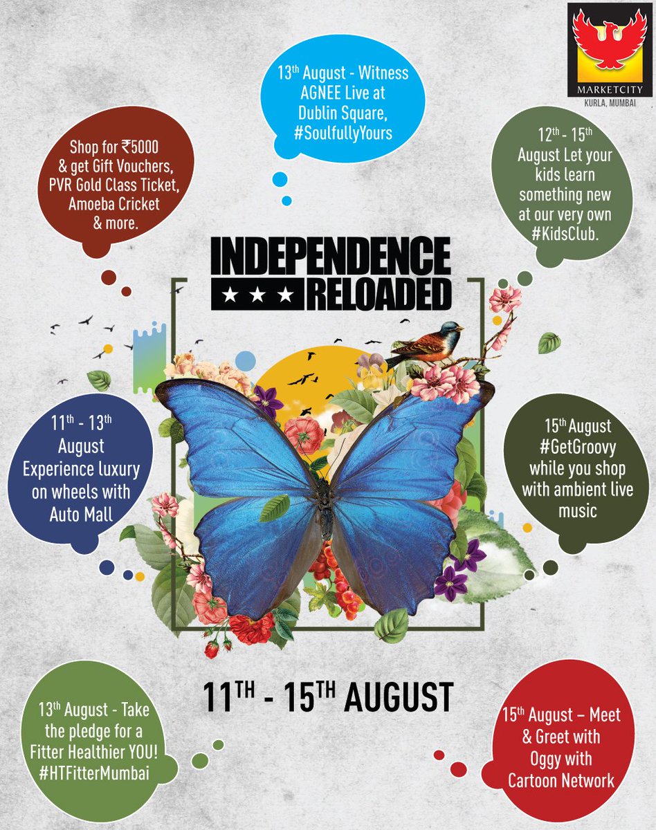 MarketcityKurla's tweet photo. Drop by your favourite mall this #IndependenceReloaded Weekend cause we've got exciting activities lined up! https://t.co/y2u8YlxZd3