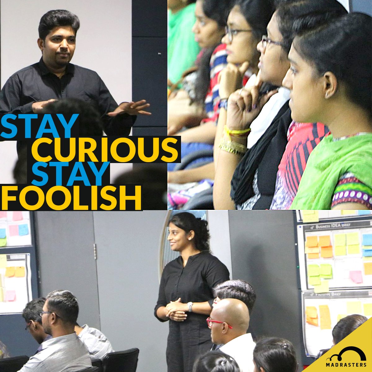 madrasters's tweet photo. Stay curious stay foolish! - @adidhotre 

#kovaiMadrasters #madrasters #madrastersMeetup #forgeAccelerator #theDesigner https://t.co/e6iUs9SvkH