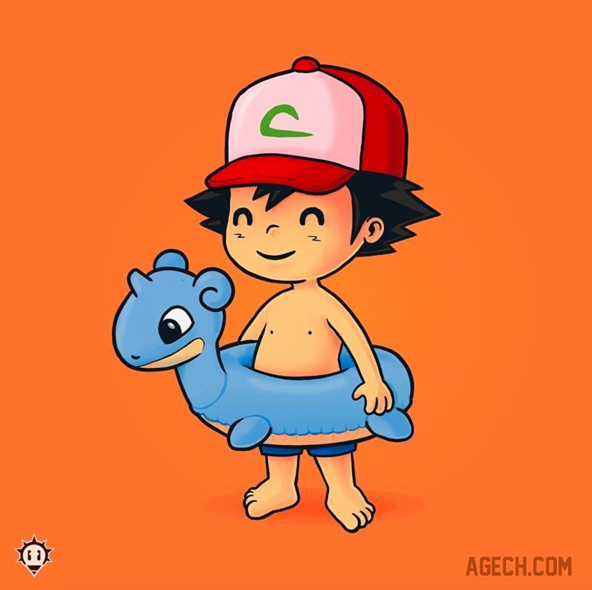 Con el verano como inspiración, Alvaro Gech imaginó a populares personajes de la cultura pop, listos para un día en el agua.