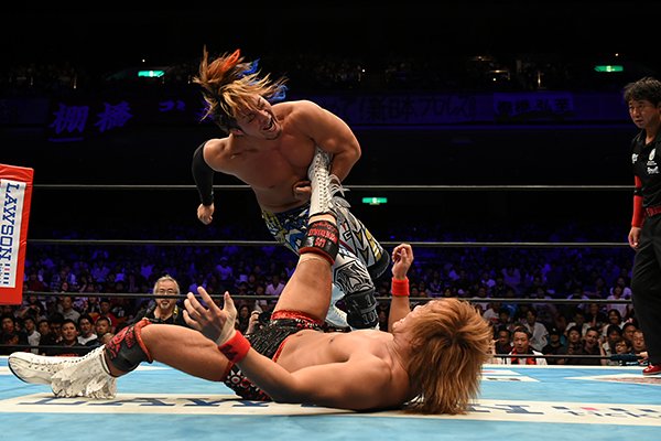 Résultat de recherche d'images pour "kazuchika okada being cocky to satoshi kojima G1 27"