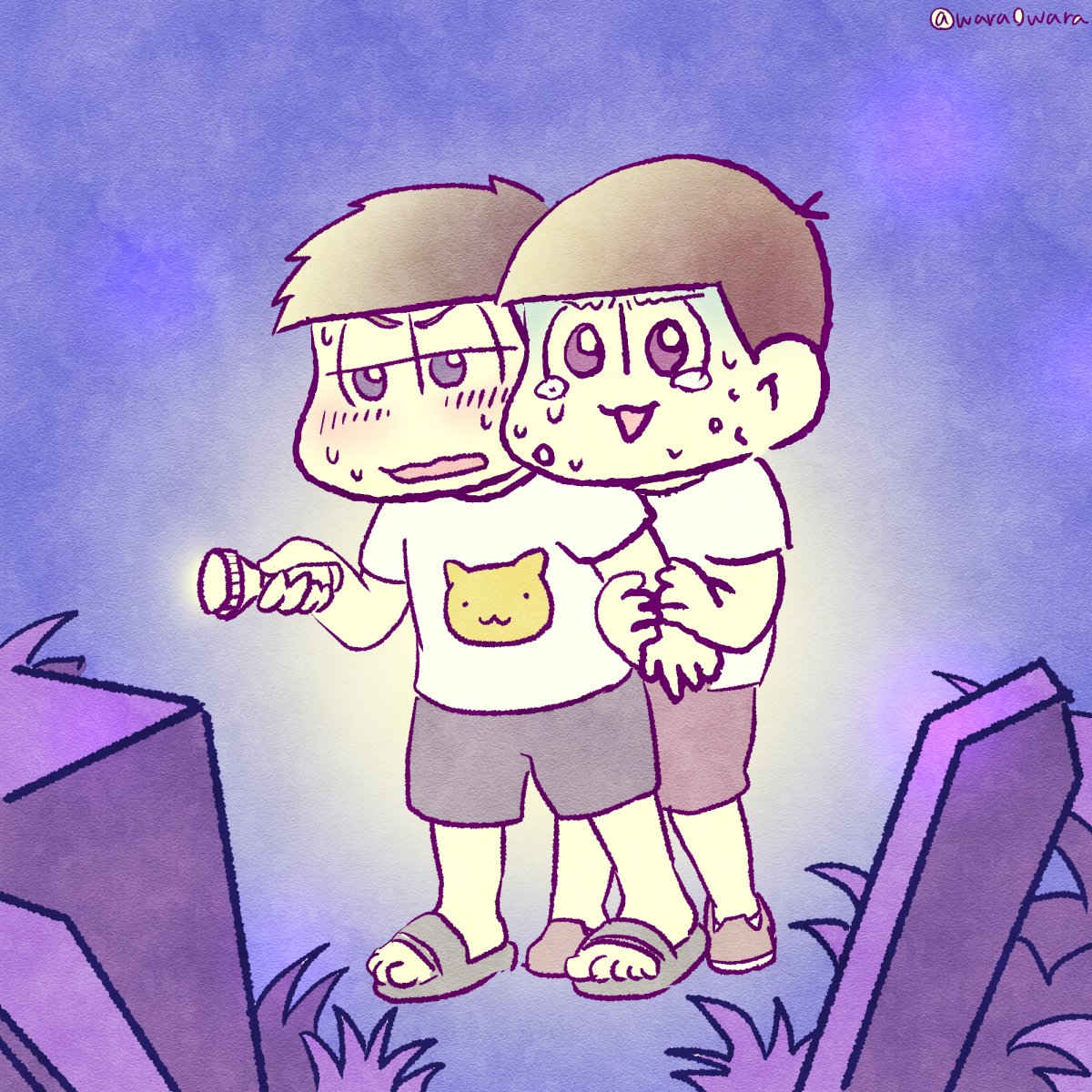 wara0wara's tweet photo. #一トド版深夜の真剣お絵描き60分一本勝負 （@46_1dr ）怪奇現象というか肝試し https://t.co/1KJkRRbdg1