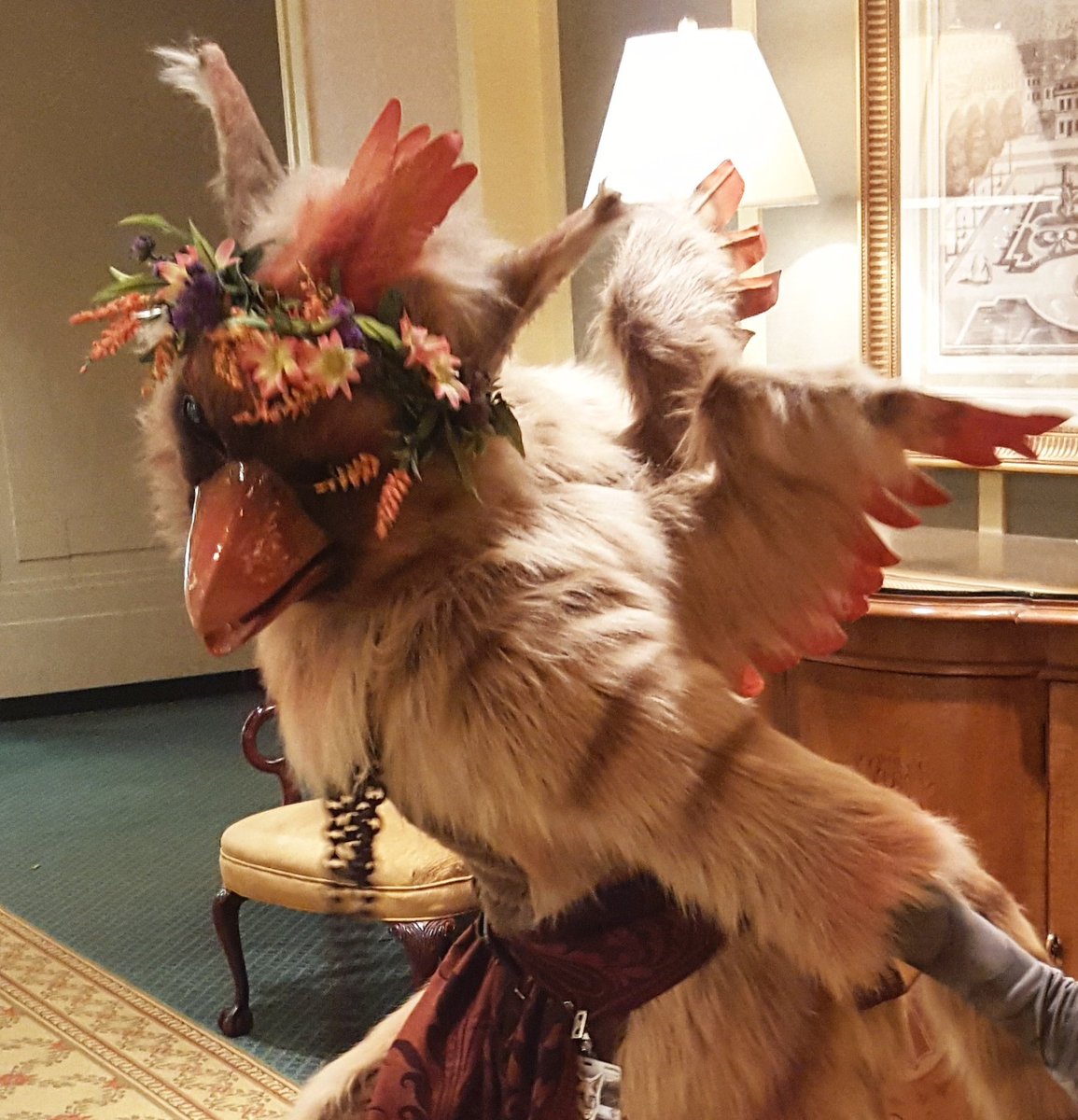 Shimmercatt's tweet image. Find me at @eurofurence in my @clckwrkcreature gryphon!  #clockworkcreature #fursuit